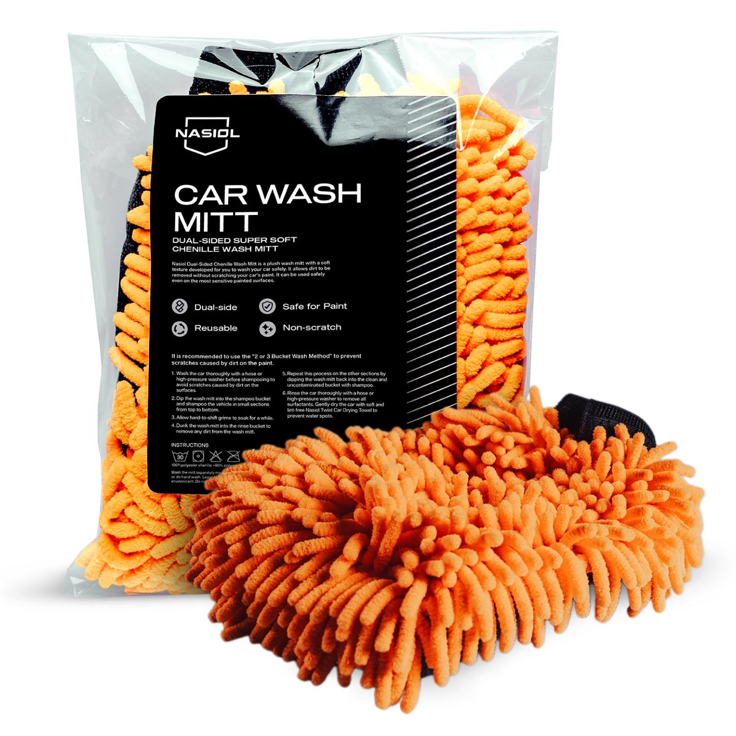 Nasiol Premium Auto-Waschhandschuh – Doppelseitig & ultraweich aus Chenille