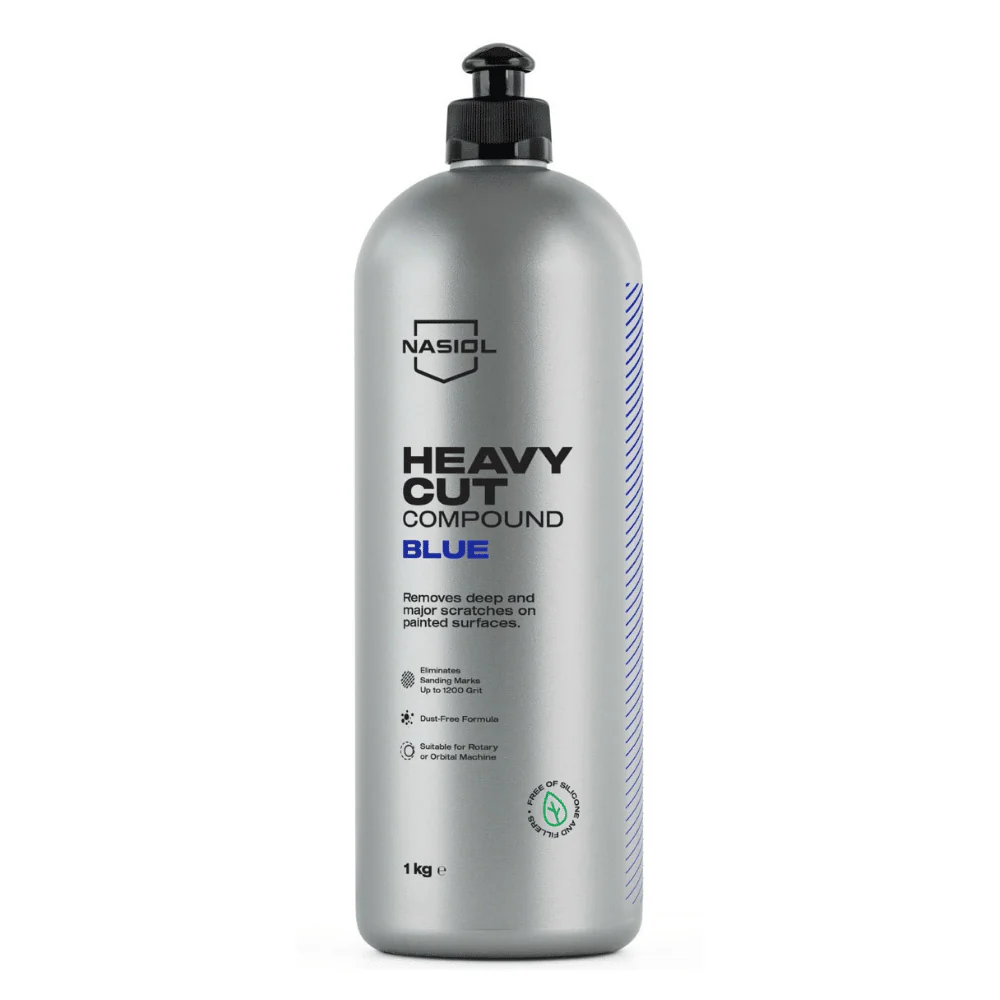 Nasiol Heavy Cut Compound Blue - Professionelle Grobschleifpaste 1L - Starke Korrektur & Hochglanz Finish - Silikonfrei & Staubarm