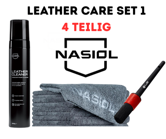 Nasiol Lederpflege Lederreiniger Set-4 Teilig Leather Kit Reiniger Conditioner Duft Leder Set