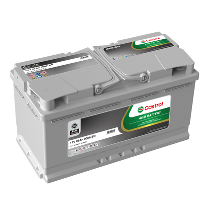 Castrol 12V 95Ah AGM Autobatterie 900A Start Stop wartungsfrei Starterbatterie