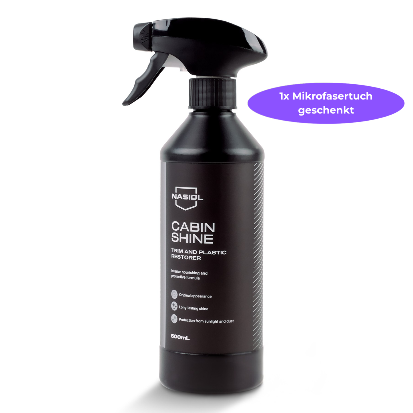 Nasiol CabinShine 500 ml – Premium Innenraum-Auffrischer für Kunststoff, Gummi & Vinyl