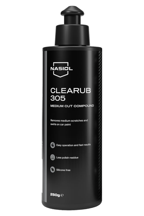 Nasiol CLEARUB 305 250 g – Medium Cut Lack-Politur | Kratzerentfernung, Swirl-Korrektur & Tiefenglanz | Für Maschinen- & Handpolitur