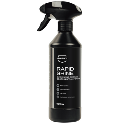 Nasiol RapidShine 500 ml – Nano-Keramik Detail-Spray | Sofort mehr Farbtiefe, Glanz & Extreme Wasser- und Schmutzabweisung | Pflege-Booster für frisch lackierte & nasse Oberflächen
