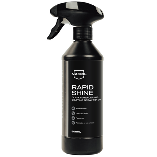 Nasiol RapidShine 500 ml – Nano-Keramik Detail-Spray | Sofort mehr Farbtiefe, Glanz & Extreme Wasser- und Schmutzabweisung | Pflege-Booster für frisch lackierte & nasse Oberflächen
