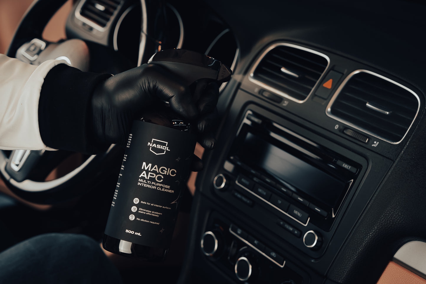 Nasiol Auto Innenraum Pflege Set - 5 Teilig Reinigungs- & Schutzbundle für Cockpit, Kunststoff & Textilien