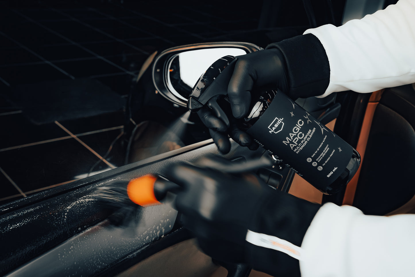 Nasiol Auto Innenraum Pflege Set - 5 Teilig Reinigungs- & Schutzbundle für Cockpit, Kunststoff & Textilien