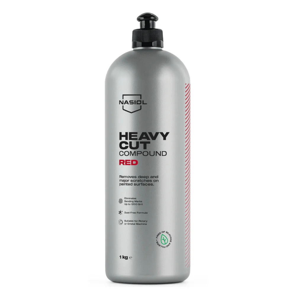 Nasiol Heavy Cut Compound Red - Ultragrobe Schleifpaste 1L - Maximale Korrektur für tiefe Kratzer - Lackaufbereitung auf Profi-Niveau