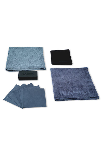 Nasiol Baumwoll-Reinigungstücher Schwarz - 24 × 24 cm (10er Pack)