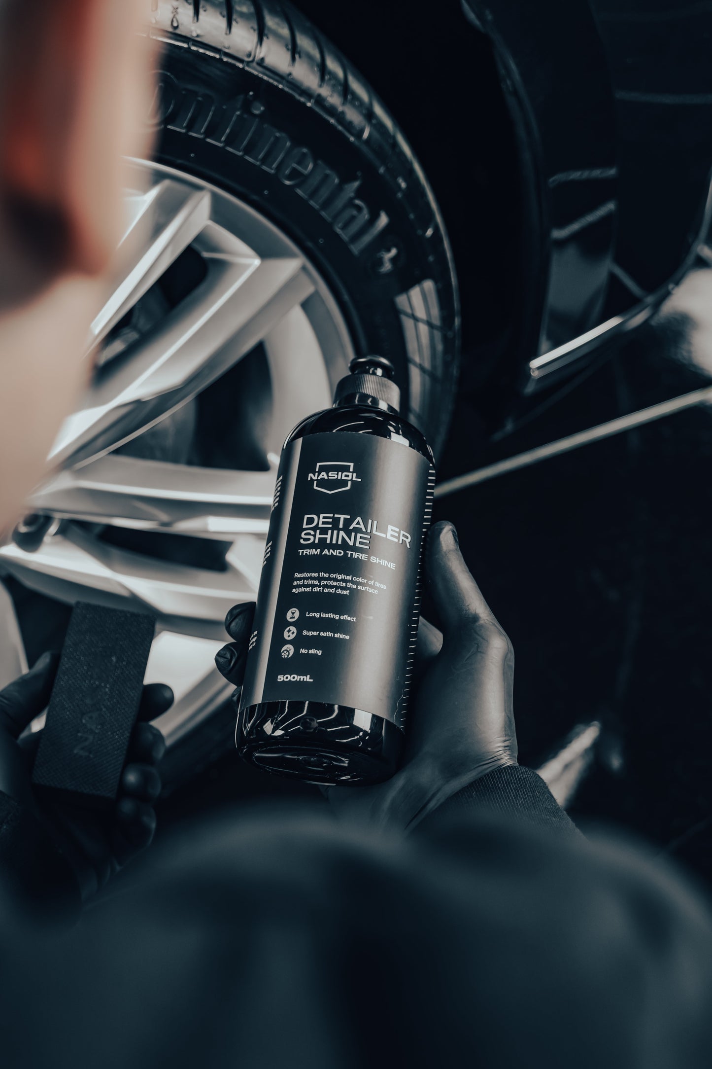 Nasiol DetailerShine - Gummi Reifen Pflege Auffrischer mit Nano Abperleffekt - 500 ml