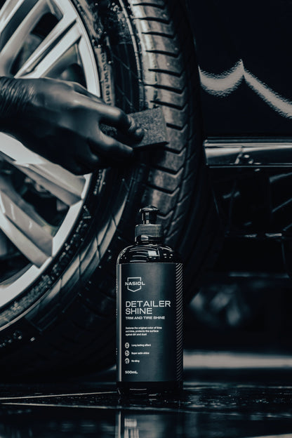 Nasiol DetailerShine - Gummi Reifen Pflege Auffrischer mit Nano Abperleffekt - 500 ml