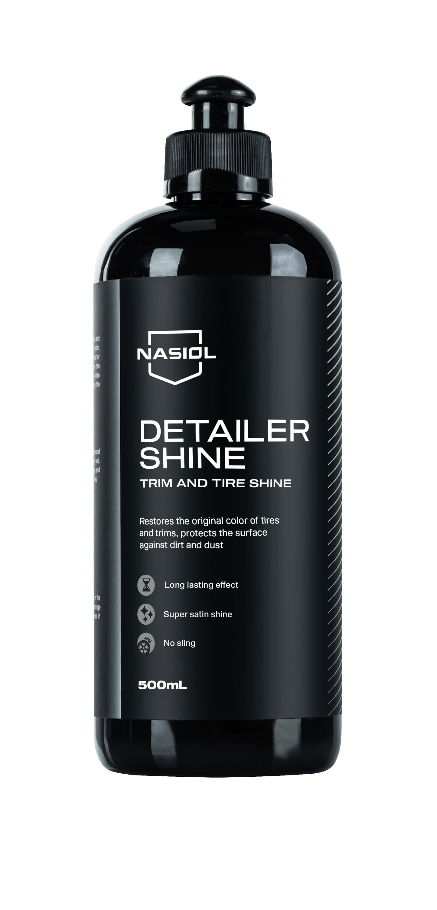 Nasiol DetailerShine - Gummi Reifen Pflege Auffrischer mit Nano Abperleffekt - 500 ml