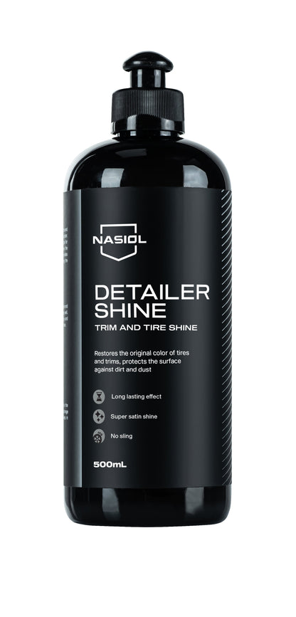 Nasiol DetailerShine - Gummi Reifen Pflege Auffrischer mit Nano Abperleffekt - 500 ml