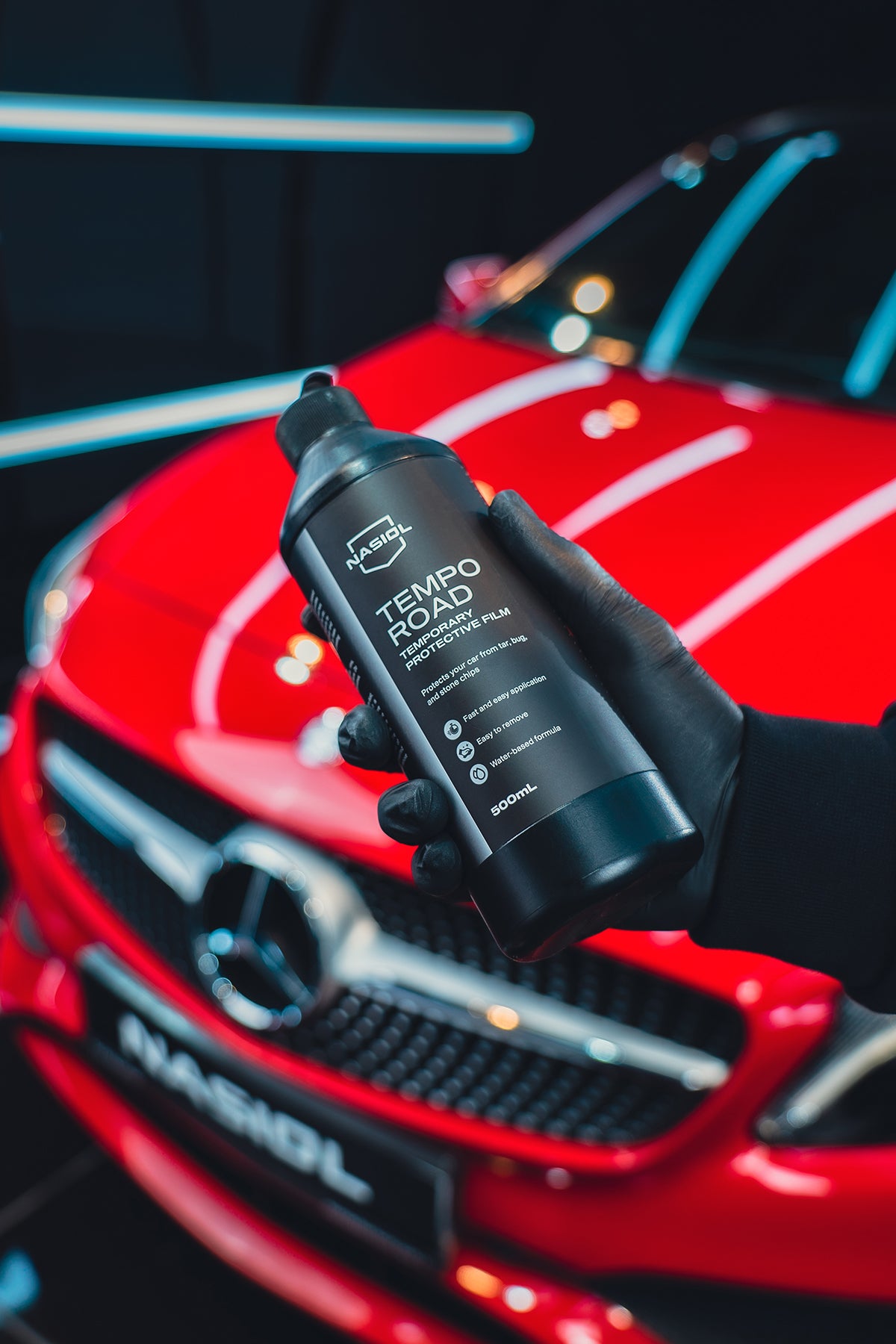 Nasiol TEMPO ROAD – Abziehbare Schutzfolie für Fahrzeuge - Temporäre Lackschutzfolie - 500 mL