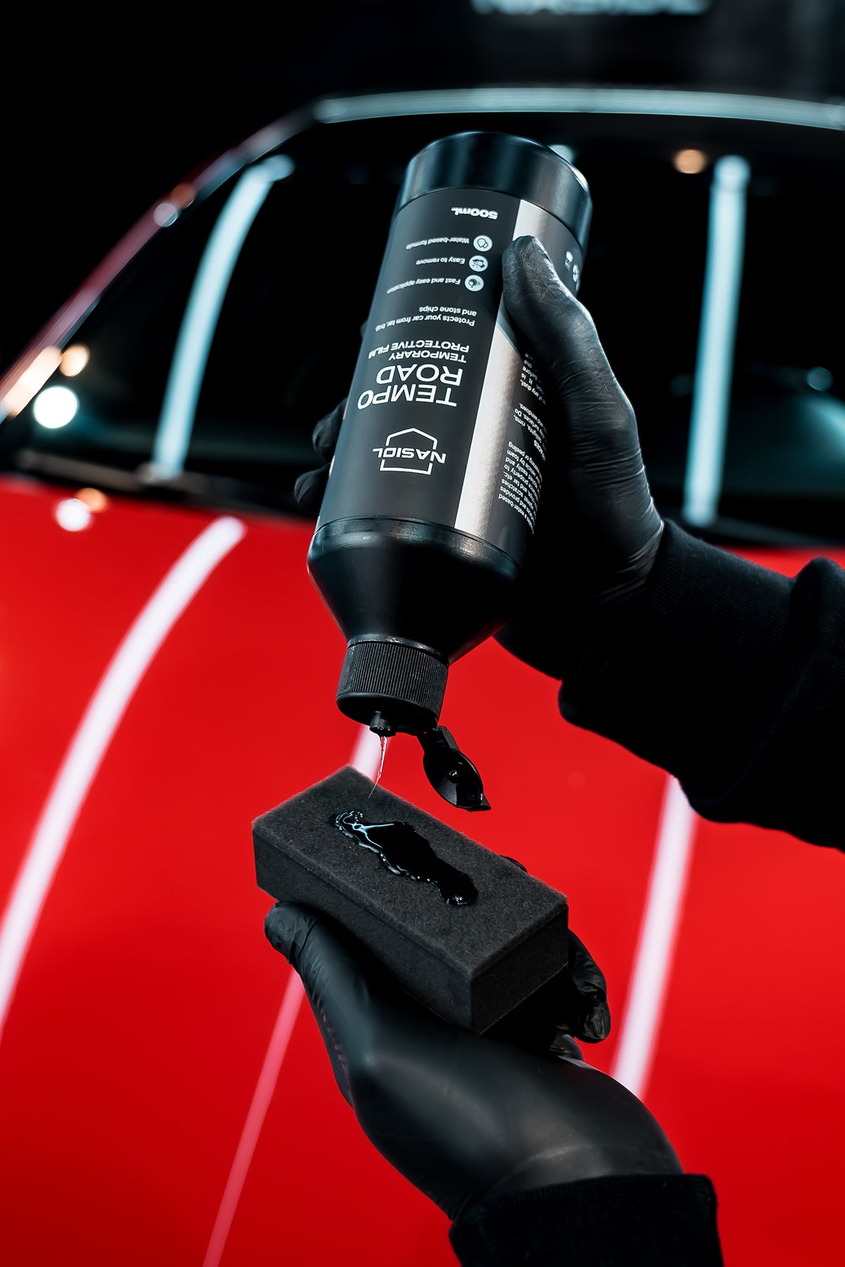 Nasiol TEMPO ROAD – Abziehbare Schutzfolie für Fahrzeuge - Temporäre Lackschutzfolie - 500 mL