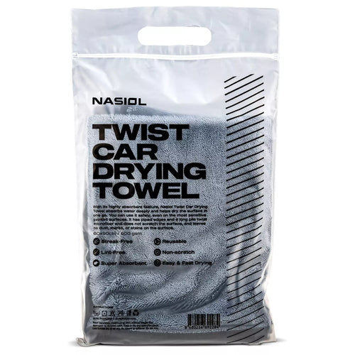 Nasiol Premium Auto Trockentuch 50×60 cm – Ultra-Soft, zweiseitig & extra saugstark | 600 GSM für die schonende Fahrzeugtrocknung